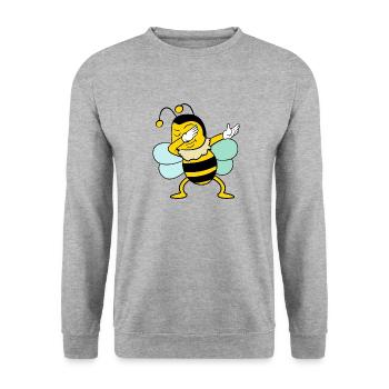 Dabbing Dab Bee - Unisex Sweatshirt - salt & pepper - Front - Alina (178cm) & Michal (187cm)