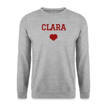 Clara cœur - Sweat-shirt Unisexe - gris chiné - Devant - Alina (178cm) & Michal (187cm)