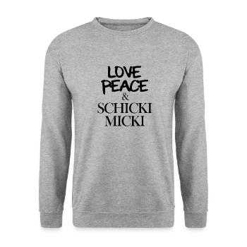 schickimicki - Sweat-shirt Unisexe - gris chiné - Devant - Alina (178cm) & Michal (187cm)