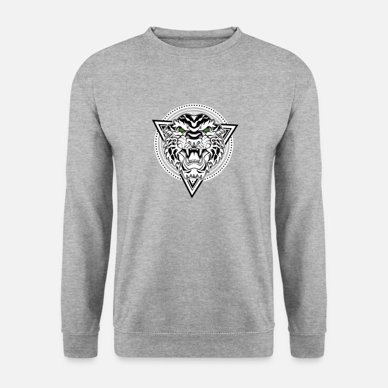 tiger - Unisex Pullover - Weißgrau meliert