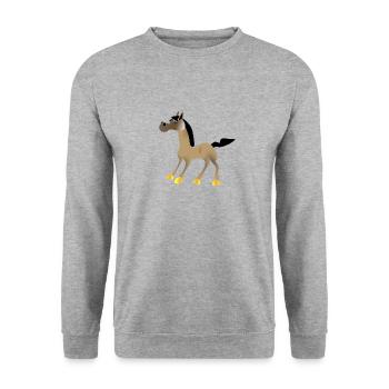 horse 01 - Unisex Sweatshirt - salt & pepper - Front - Alina (178cm) & Michal (187cm)