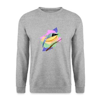Colorful bird - Unisex Sweatshirt - salt & pepper - Front - Alina (178cm) & Michal (187cm)
