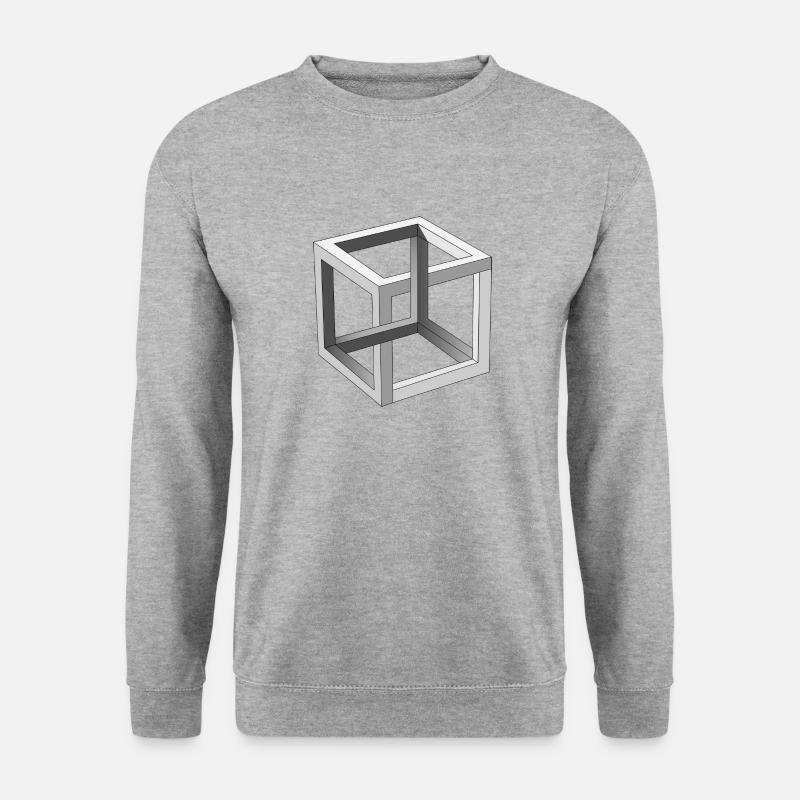 Cube optical illusion - Unisex Sweatshirt - salt & pepper