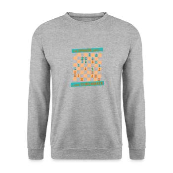 The ORANGE move ... and CHECKMATE - Canton - Unisex Sweatshirt - salt & pepper - Front - Alina (178cm) & Michal (187cm)