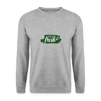 Idée de cadeau de végétarien végétarien - Sweat-shirt Unisexe - gris chiné - Devant - Alina (178cm) & Michal (187cm)
