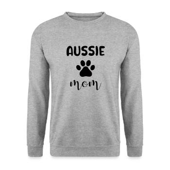 Aussie Mom - Unisex Pullover - Weißgrau meliert - Vorne - Alina (178cm) & Michal (187cm)