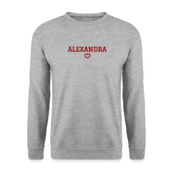 Alexandra Herz - Unisex Pullover - Weißgrau meliert - Vorne - Alina (178cm) & Michal (187cm)