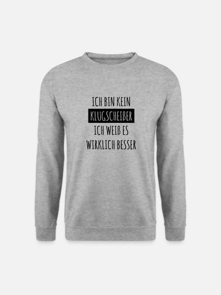 ich bin kein klugscheisser ich weiss es besser - Unisex Pullover - Weißgrau meliert