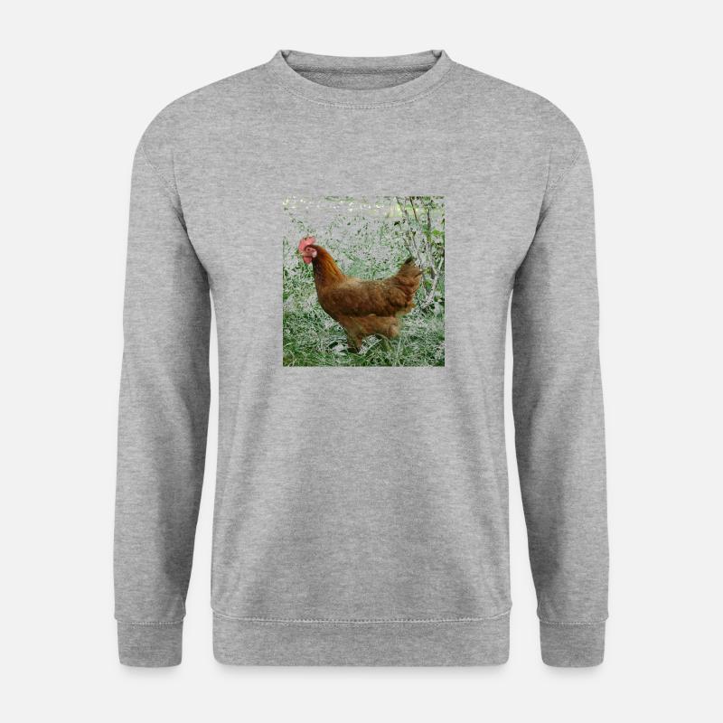 Huhn - Unisex Pullover - Weißgrau meliert