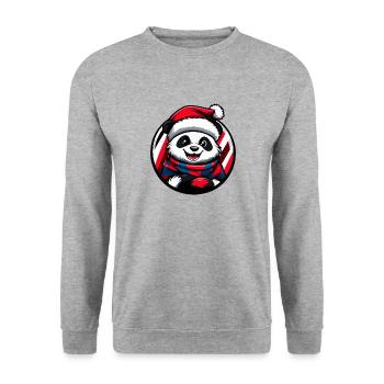 Panda Noël Noël - Sweat-shirt Unisexe - gris chiné - Devant - Alina (178cm) & Michal (187cm)