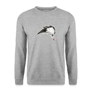 Sketchy Bird # 01 - Unisex Sweatshirt - salt & pepper - Front - Alina (178cm) & Michal (187cm)