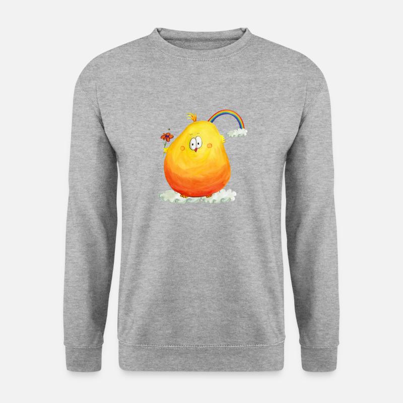 Rainbowbirds "sunny birdy" - Unisex Pullover - Weißgrau meliert