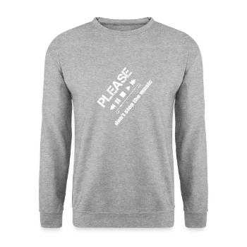 Please dont stop the music - Unisex Pullover - Weißgrau meliert - Vorne - Alina (178cm) & Michal (187cm)