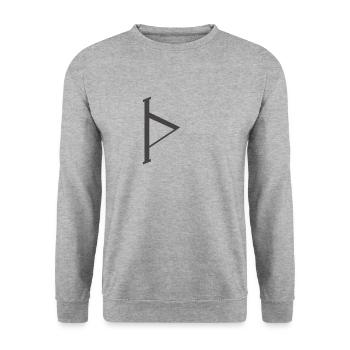 Viking Runen Thurisaz - Sweat-shirt Unisexe - gris chiné - Devant - Alina (178cm) & Michal (187cm)