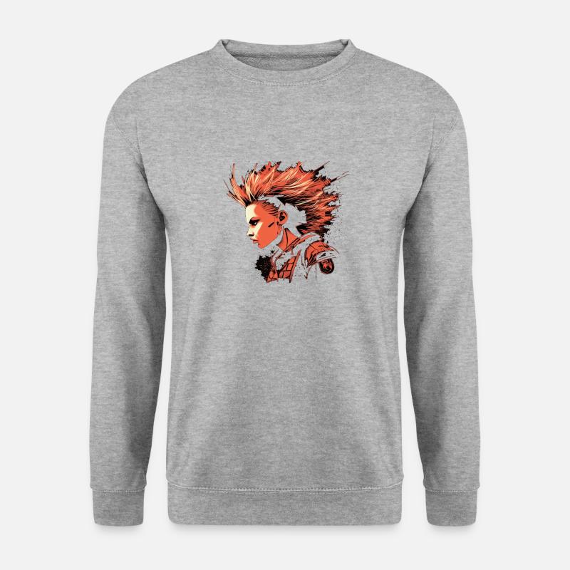5 Weiblicher Punkrock - Unisex Pullover - Weißgrau meliert