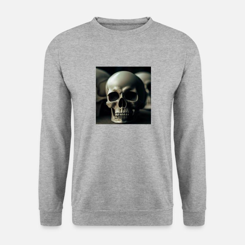 Toten kopf disgn - Unisex Pullover - Weißgrau meliert