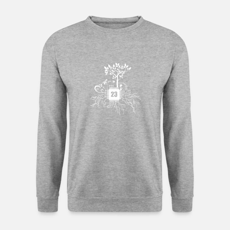 Freetek Microchip 23 - Unisex Pullover - Weißgrau meliert