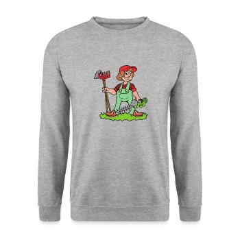 Gärtner - Unisex Pullover - Weißgrau meliert - Vorne - Alina (178cm) & Michal (187cm)