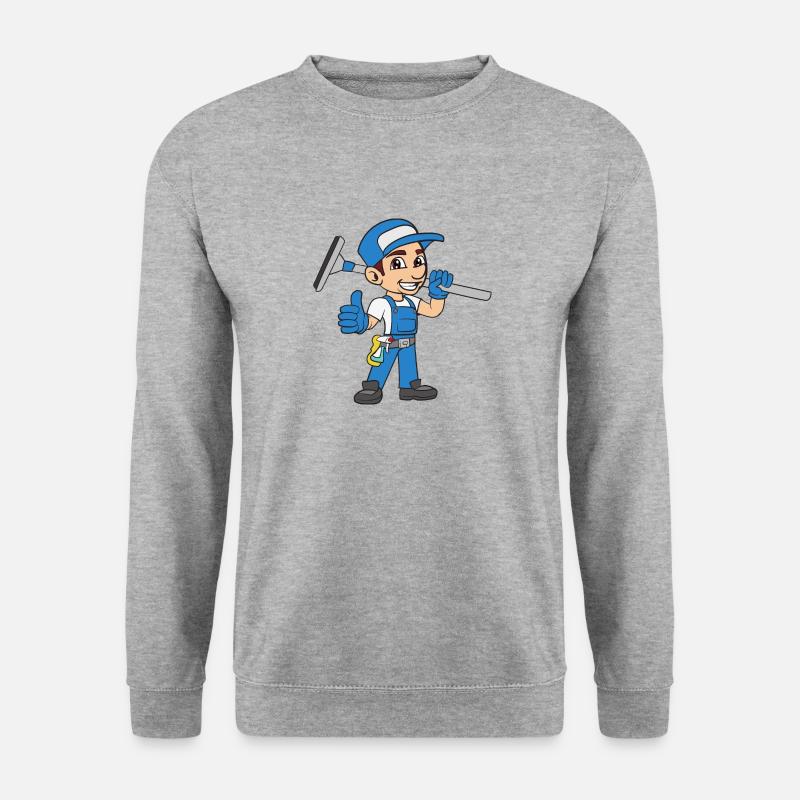 Gebäudereiniger Fensterputzer - Unisex Pullover - Weißgrau meliert