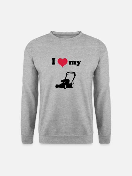 Tondeuse à gazon tondre le gazon vert gazon cadeau - Sweat-shirt Unisexe - gris chiné