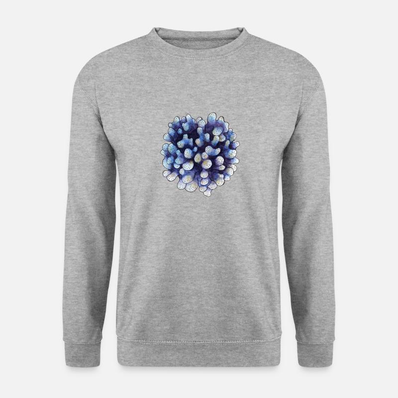 Koralle - Unisex Pullover - Weißgrau meliert