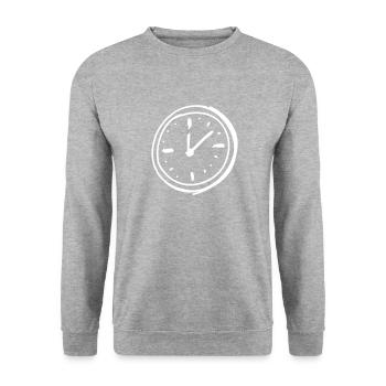 Pointer clock - Unisex Sweatshirt - salt & pepper - Front - Alina (178cm) & Michal (187cm)