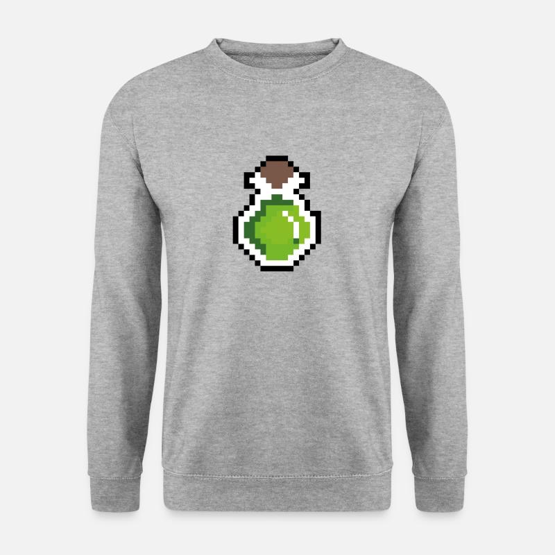 Trank gruen Pixel - Unisex Pullover - Weißgrau meliert
