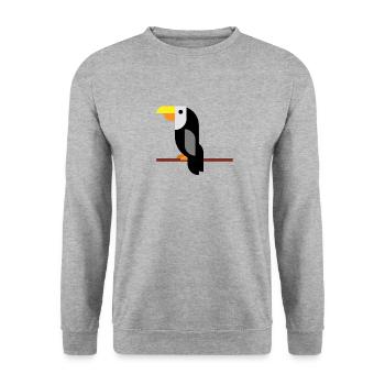 Toucan sur branche - Sweat-shirt Unisexe - gris chiné - Devant - Alina (178cm) & Michal (187cm)