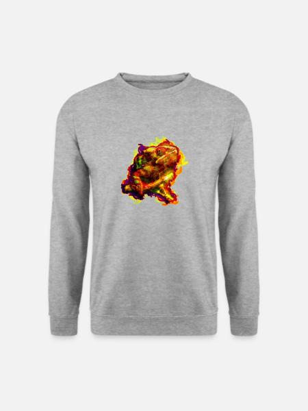 gxp chamaeleon chameleon colorful sketch - Unisex Pullover - Weißgrau meliert