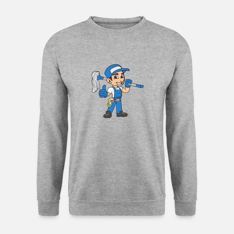 Gebäudereiniger Fensterputzer - Unisex Pullover - Weißgrau meliert