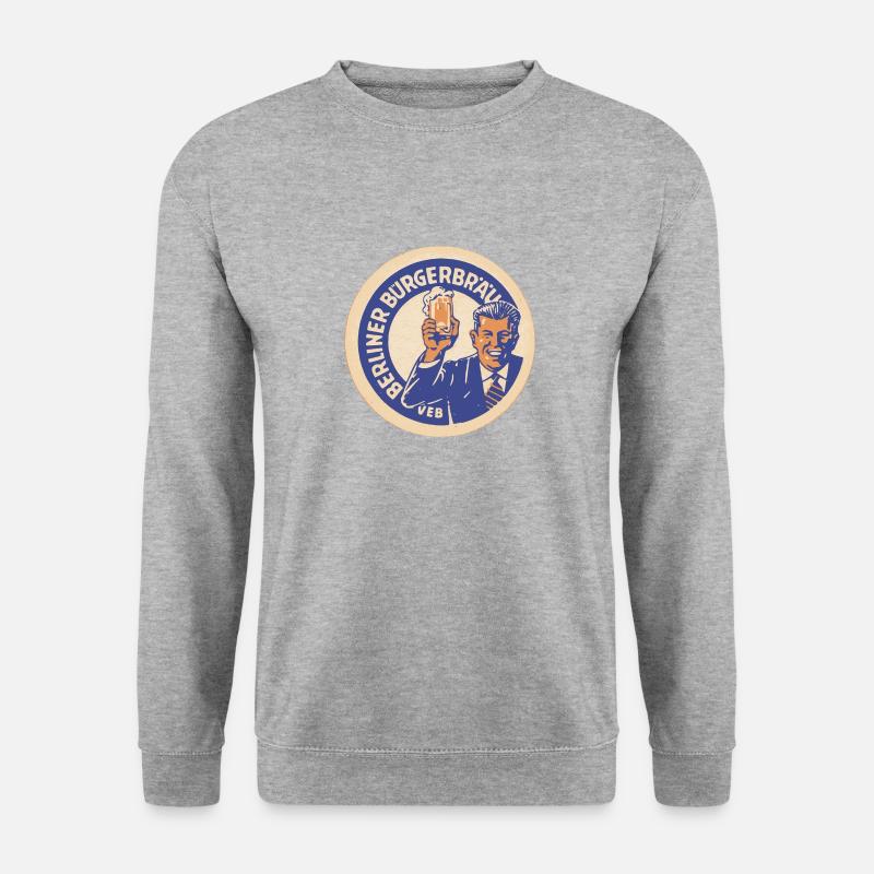 VEB Berliner Buergerbraeu - Unisex Pullover - Weißgrau meliert