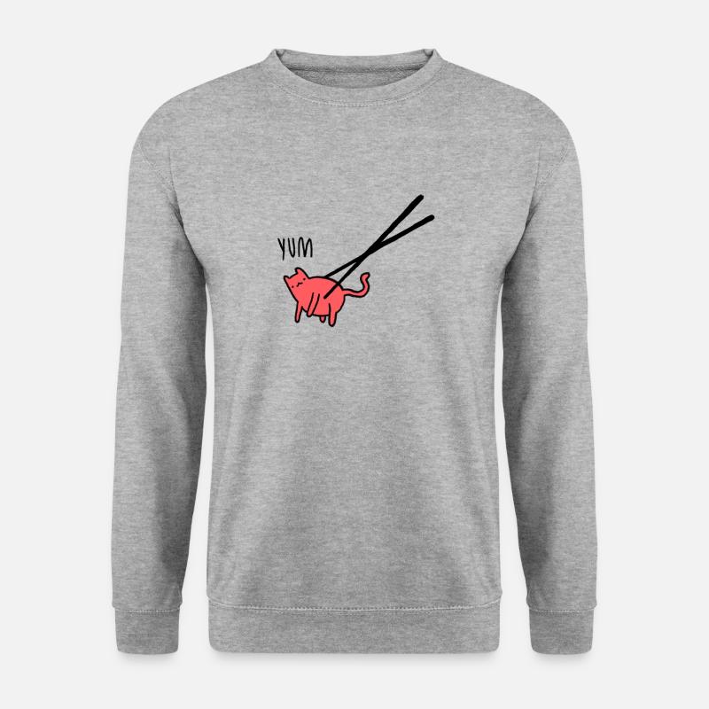 suchi cat - Unisex Pullover - Weißgrau meliert