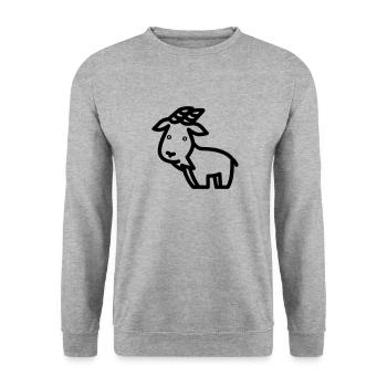 Ziege - Unisex Pullover - Weißgrau meliert - Vorne - Alina (178cm) & Michal (187cm)