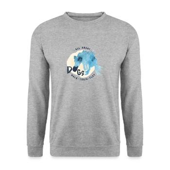 All About Dogs - Unisex Pullover - Weißgrau meliert - Vorne - Alina (178cm) & Michal (187cm)