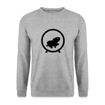 Hamster 9 to 5 Burnout - Unisex Pullover - Weißgrau meliert - Vorne - Alina (178cm) & Michal (187cm)