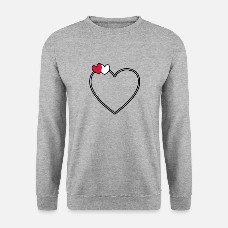 2 hearts heart frame - Unisex Sweatshirt - salt & pepper