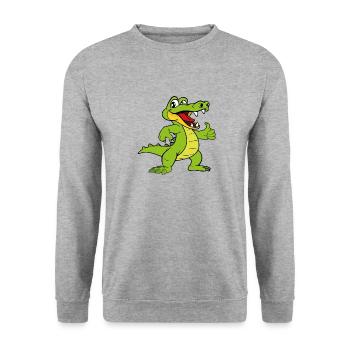 Crocodile caiman reptiles animals - Unisex Sweatshirt - salt & pepper - Front - Alina (178cm) & Michal (187cm)