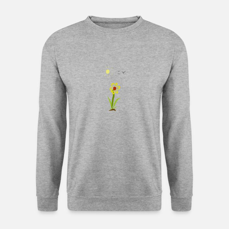 Blume - Unisex Pullover - Weißgrau meliert