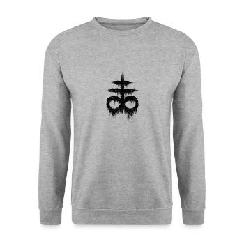 Leviathankreuz - Unisex Pullover - Weißgrau meliert - Vorne - Alina (178cm) & Michal (187cm)