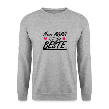 Meine Mama ist die Beste - Unisex Pullover - Weißgrau meliert - Vorne - Alina (178cm) & Michal (187cm)