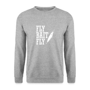 Fishing Fishing Gift Bait Angler Fish Sport. - Unisex Sweatshirt - salt & pepper - Front - Alina (178cm) & Michal (187cm)