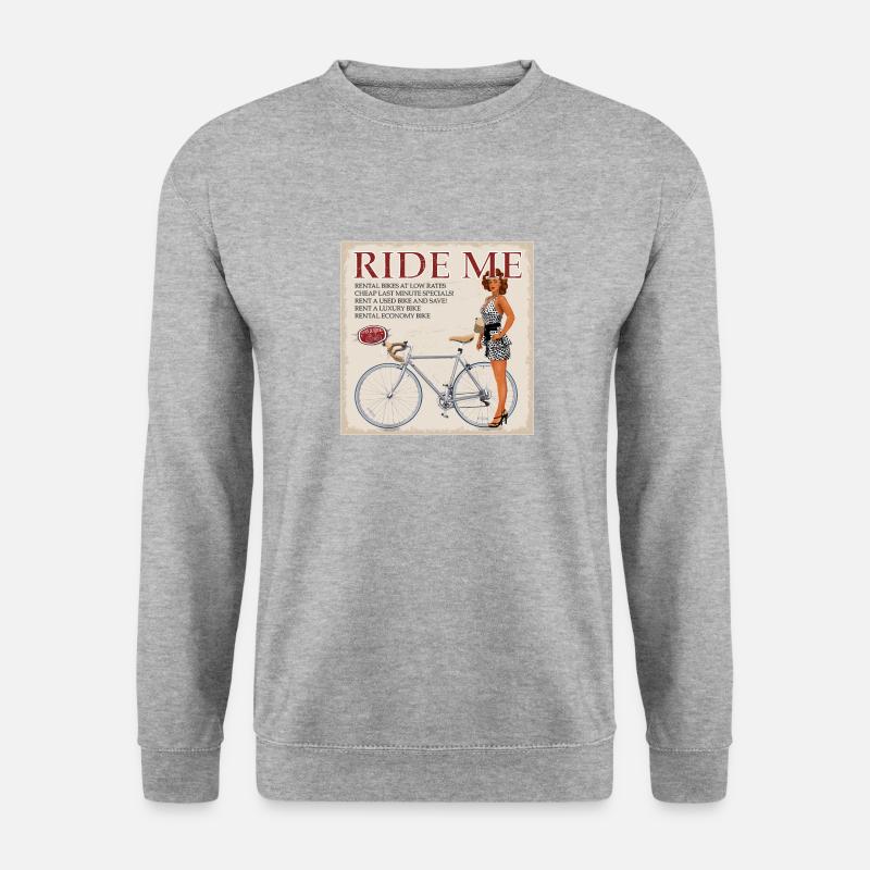 Ride Me - Fahre Fahrrad - Unisex Pullover - Weißgrau meliert