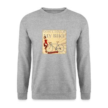 Ne touchez pas mon vélo - Personne ne touche mon vélo - Sweat-shirt Unisexe - gris chiné - Devant - Alina (178cm) & Michal (187cm)