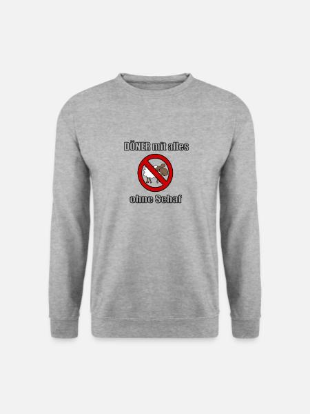 Döner mit alles ohne Schaf - Unisex Pullover - Weißgrau meliert