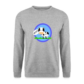 La vache fait Muh! - Sweat-shirt Unisexe - gris chiné - Devant - Alina (178cm) & Michal (187cm)