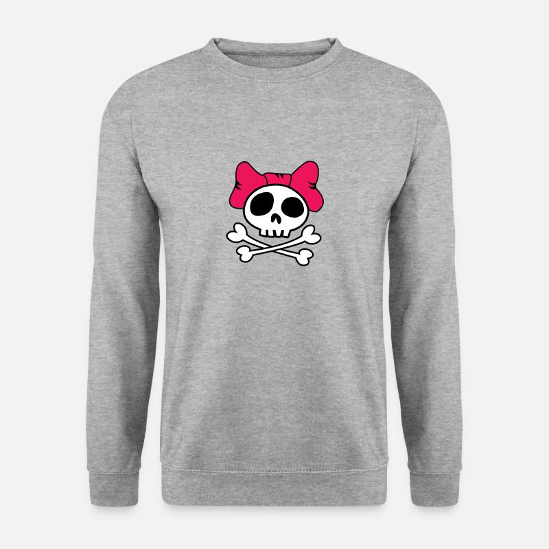 Girly skull - Unisex Pullover - Weißgrau meliert