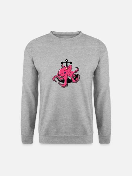 Octopus - octopus - anchor - Unisex Sweatshirt - salt & pepper