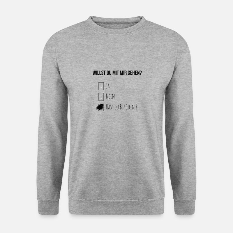 Willst Du mit mir gehen? - Unisex Pullover - Weißgrau meliert
