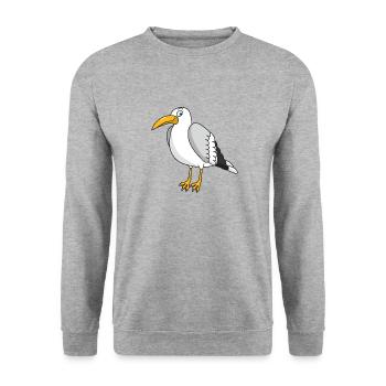 mouette - Sweat-shirt Unisexe - gris chiné - Devant - Alina (178cm) & Michal (187cm)