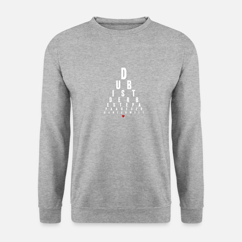Du Bist Der Beste Papa Auf Der Ganzen Welt - Unisex Pullover - Weißgrau meliert